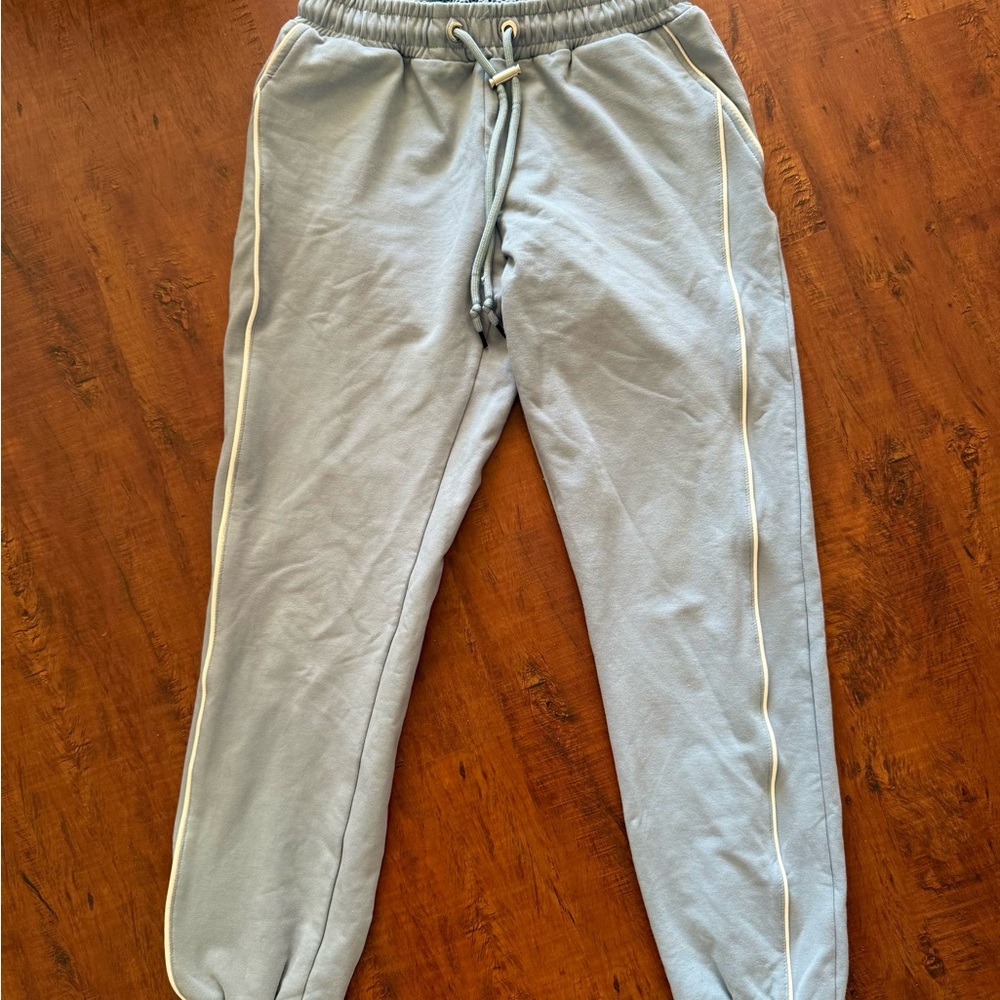 Like new ! Gray  Blue Jogger Pants with mesh Trim uk size 8